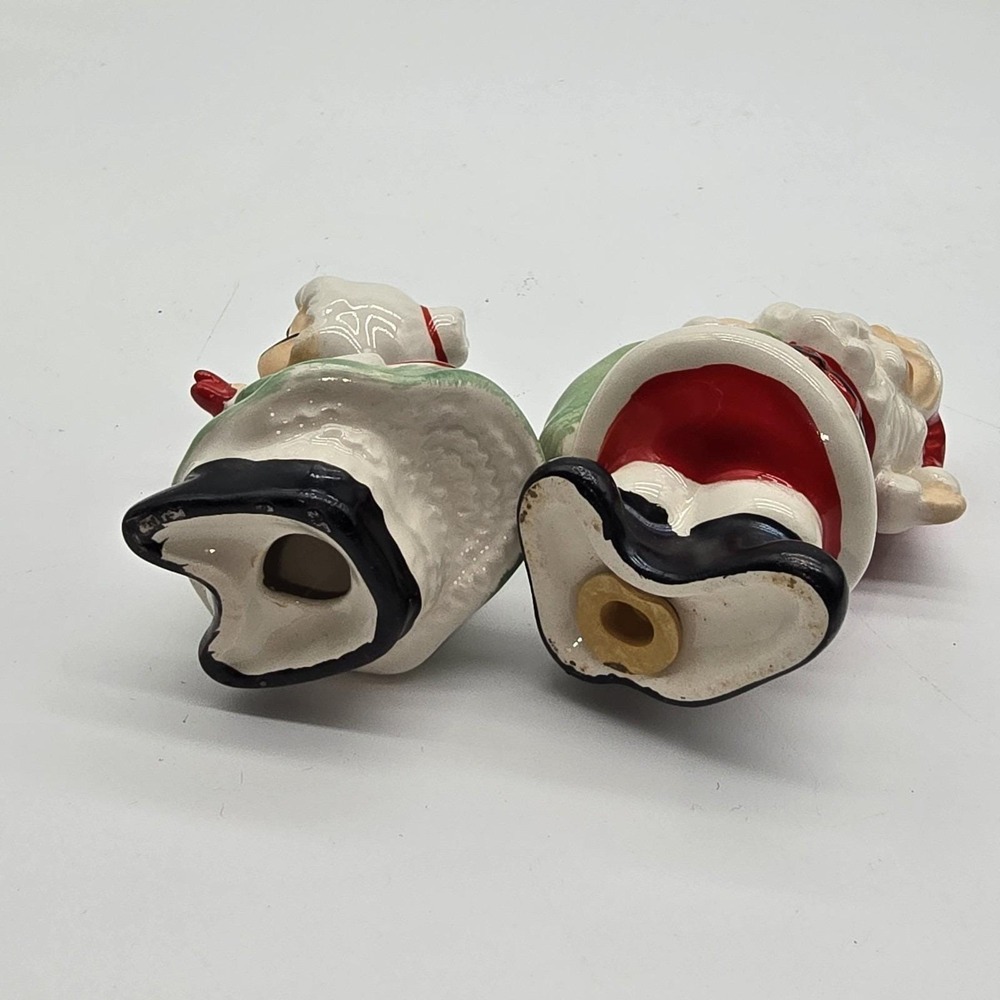 Vintage Santa & Ms. Claus Salt & Pepper Shaker Porcelain Set Christmas - Picture 7 of 8